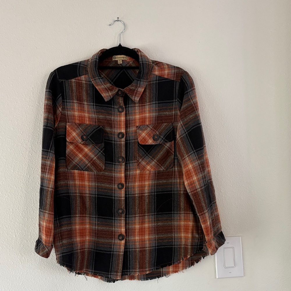 Plaid Button-Up Jacket